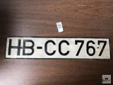 Vintage unmarked plate, HB-CC767