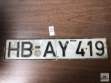 Vintage unmarked plate, HB-AY-419