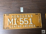 Vintage Honduran license plate
