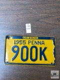 Vintage 1955 Penna 4 digit plate