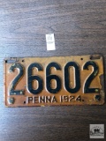 Antique 1924 Penna. 5 digit plate