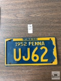 Vintage Pa 1952 license plate
