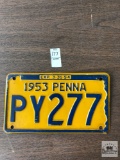 Vintage 1952 Pa license plate