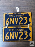 Pair of 1941 Pennsylvania license plates