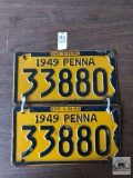 Pair of 1949 Pennsylvania license plates
