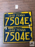 Pair of 1948 Pennsylvania license plates