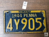 Antique 1944 Pennsylvania license plate