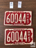 Two matching five character Motor Boat Registration Plates