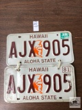 Pair of Hawaii license plates