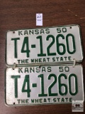 Pair of 1950 Kansas license plates