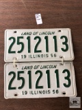 Pr of Vintage matching Illinois license plates