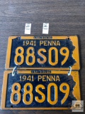 Pair of Matching 1944 Pa. registration plates