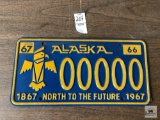 Vintage Centennial Alaska 1967 license plate