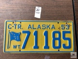 Vintage Alaska 1953 license plate