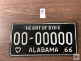 Vintage Alabama 1966 license plate