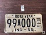 Indiana 1966, 150th year license plate