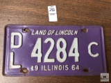 Vintage 1964 Illinois license plate
