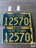 Two matching five character Automobile Registration Plates