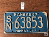 Kansas 1967 license plate, Midway USA