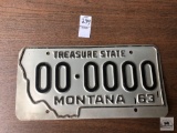 Montana 1963 #00-0000 license plate