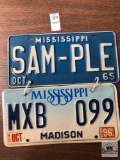 Two Mississippi license plates