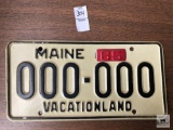 Maine license plate with 