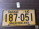 Maine license plate, 1956