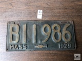 Antique Massachusetts 1929 license plate