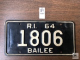 Rhode Island 1964 license plate