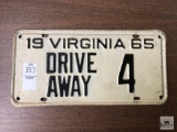 Vintage 1965 Virginia Drive Away #4 Plate