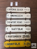 Six City Topper License Plates, 1961, 1963, 1965.