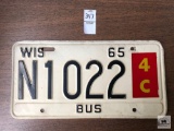 Wisconsin 1965 BUS license plate