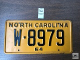 North Carolina 1964 license plate