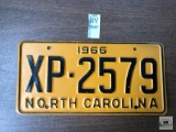 North Carolina 1966 license plate