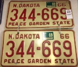 Pr of matching North Dakota license plates