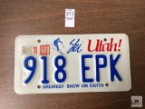 Utah 1990's license plate