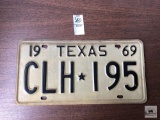 Texas 1969 license plate