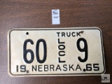 Nebraska 1965 Local Truck registration plate