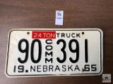 Nebraska 1965 Comm. Truck registration plate