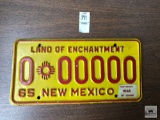 New Mexico 1965 license plate