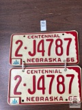 Pr of Matched numbers Nebraska 1966 license plates