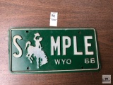 Wyoming 1966 license plate