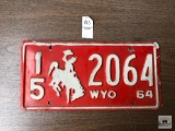 Wyoming 1964 license plate