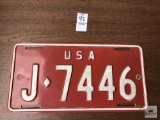 Vintage Metal License Plate, 