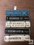 Five License plate city and county toppers