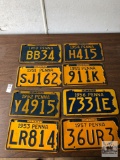 Set of eight 1950's Pa Auto License Plates