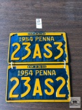 Two Vintage 1951 Pennsylvania Auto tags