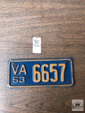 Vintage Virginia 1953 License plate