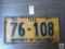 1938 District of Columbia License Plate