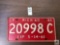 1961 Michigan plate, red with white lettering